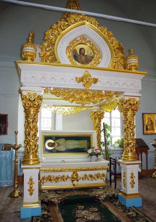 С начала 1990-х годов рака с мощами Космы Верхотурского находится в Покровском храме Покровской женской обители