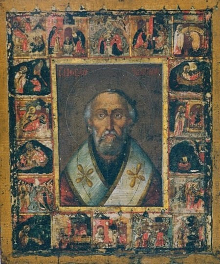 Чудотворная Утятская икона Николая Чудотворца до реставрации