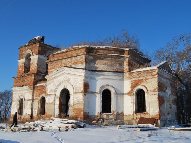 Село Красноярское: храм Введения во храм Пресвятой Богородицы до реставрации в 2009 году